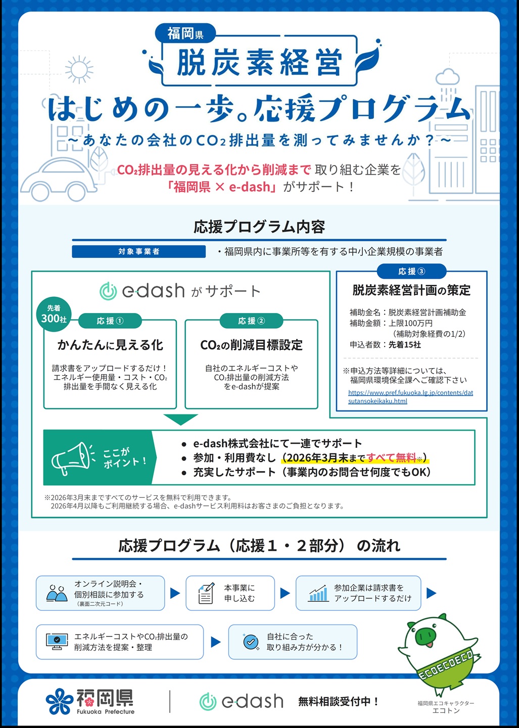 「福岡県 脱炭素経営はじめの一歩。応援プログラム」を開始します！